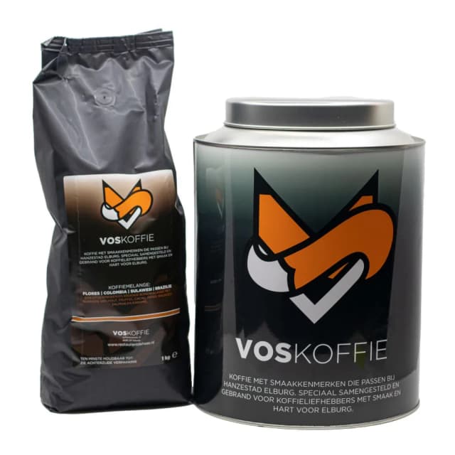Blik XL koffiebonen - Vos Koffie - 1 kg