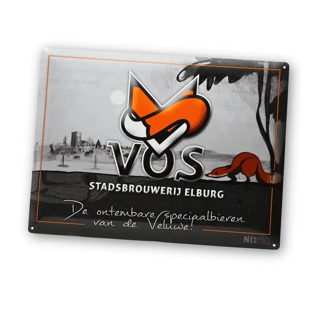 Muurbord – Stadsbrouwerij Vos (30x40 cm)
