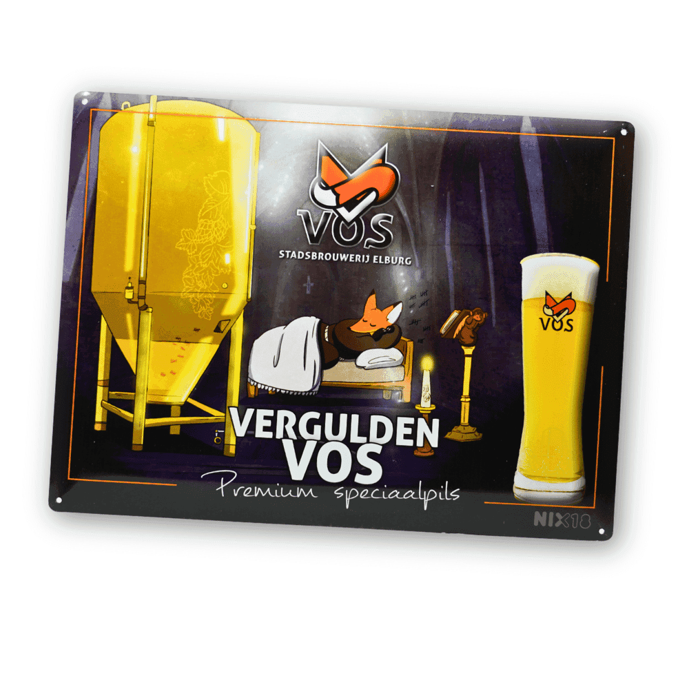 Muurbord – Vergulden Vos (30x40 cm)